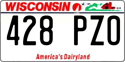 WI license plate 428PZO