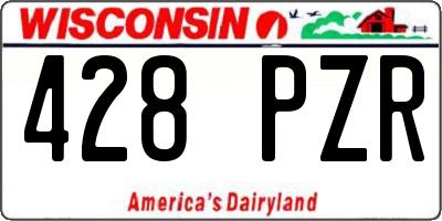 WI license plate 428PZR