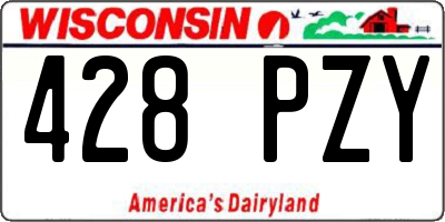 WI license plate 428PZY