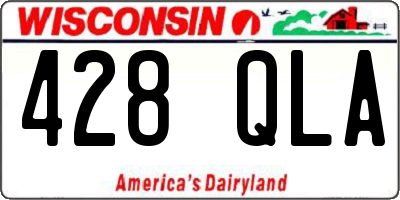 WI license plate 428QLA