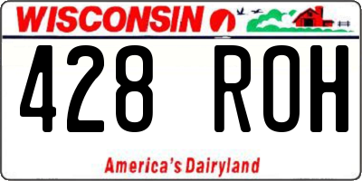 WI license plate 428ROH