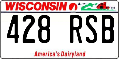 WI license plate 428RSB