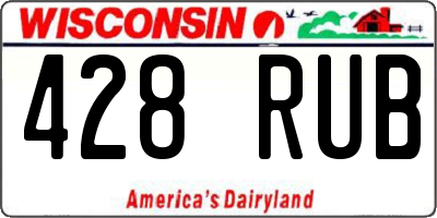 WI license plate 428RUB