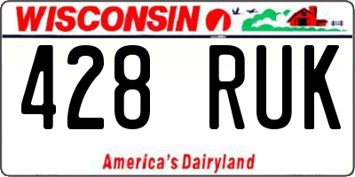 WI license plate 428RUK