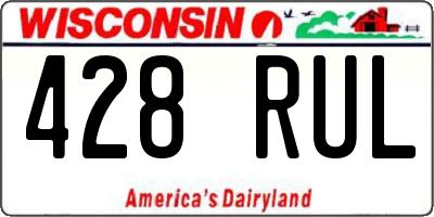 WI license plate 428RUL