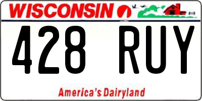 WI license plate 428RUY