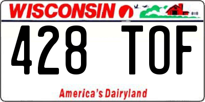 WI license plate 428TOF