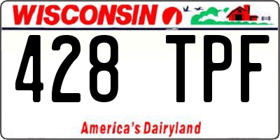 WI license plate 428TPF