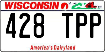 WI license plate 428TPP