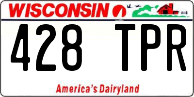 WI license plate 428TPR