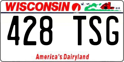 WI license plate 428TSG