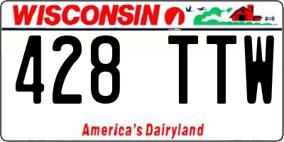 WI license plate 428TTW