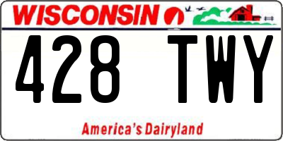 WI license plate 428TWY
