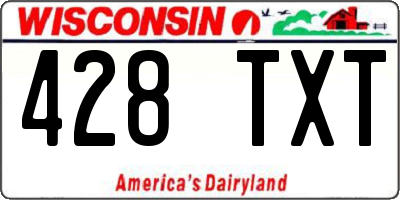 WI license plate 428TXT