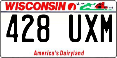 WI license plate 428UXM