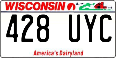 WI license plate 428UYC