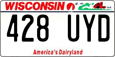 WI license plate 428UYD