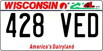 WI license plate 428VED