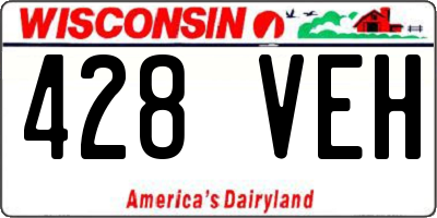 WI license plate 428VEH