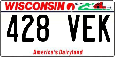 WI license plate 428VEK