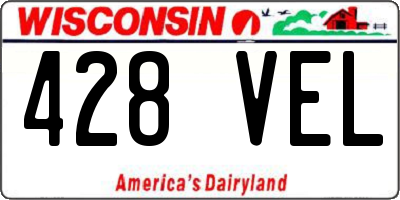 WI license plate 428VEL