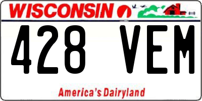 WI license plate 428VEM