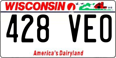 WI license plate 428VEO