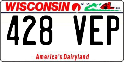 WI license plate 428VEP
