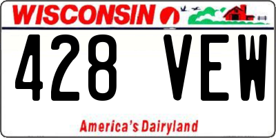 WI license plate 428VEW
