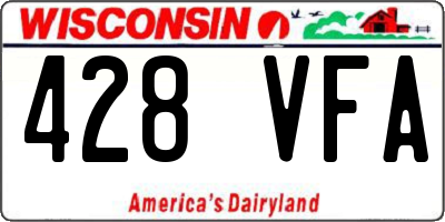 WI license plate 428VFA