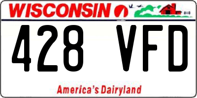 WI license plate 428VFD