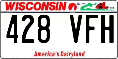 WI license plate 428VFH