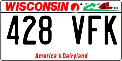 WI license plate 428VFK