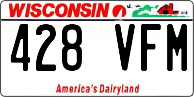 WI license plate 428VFM