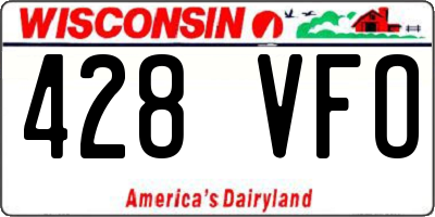 WI license plate 428VFO