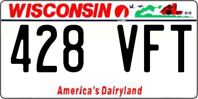 WI license plate 428VFT