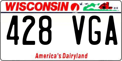 WI license plate 428VGA