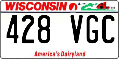 WI license plate 428VGC
