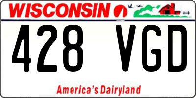 WI license plate 428VGD