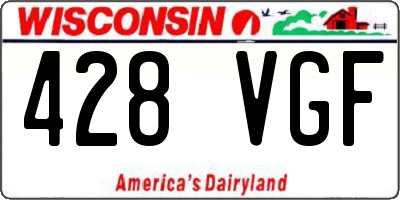 WI license plate 428VGF