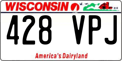 WI license plate 428VPJ