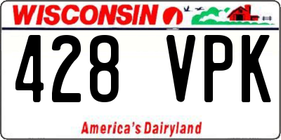WI license plate 428VPK