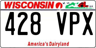 WI license plate 428VPX