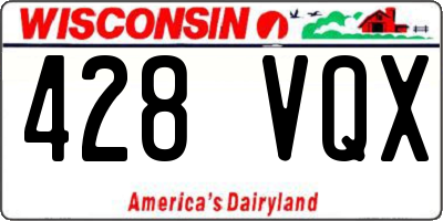 WI license plate 428VQX