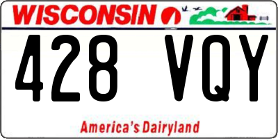 WI license plate 428VQY