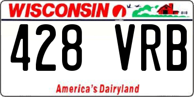 WI license plate 428VRB