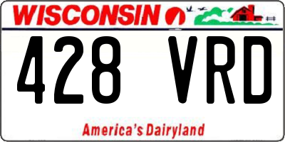 WI license plate 428VRD