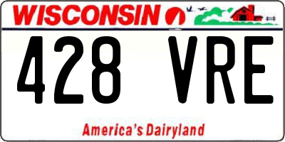 WI license plate 428VRE
