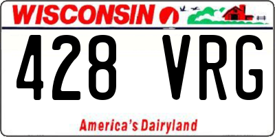 WI license plate 428VRG