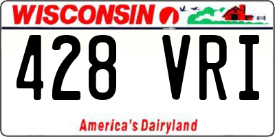 WI license plate 428VRI